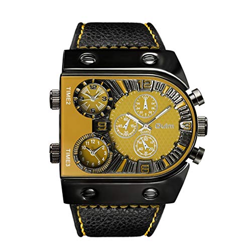 Oulm CH164 - Reloj de pulsera para hombre con esqueleto automático de aleación de acero inoxidable y cuero Oulm CH164 - Reloj de pulsera para hombre con esqueleto automático de aleación de acero inoxidable y cuero