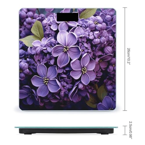 Báscula Digital Floral Morada para Baño 26x26 cm miniatura 2