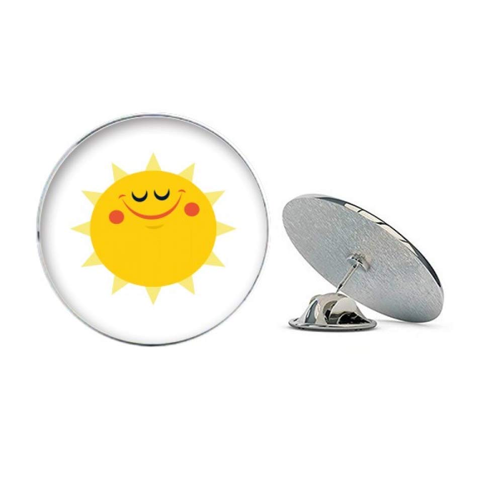 DIYthinker Universe And Alien Smiling Sun Round Metal Tack Hat Pin Brooch