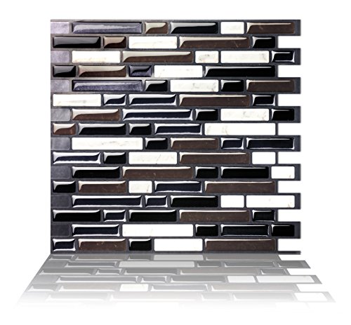 Tic Tac Tiles Pelar anti moho y enchufe de pared de azulejos pared posterior En 10 Como Negro