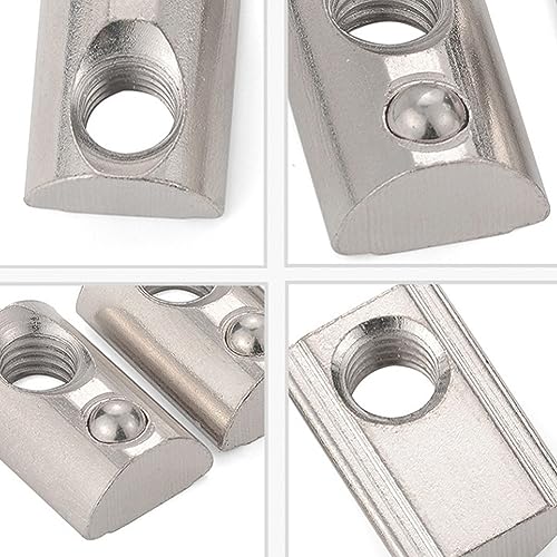 AUTUUCKEE 25 Pcs M8 T Slot Nuts Roll in Spring T-nut with Roll Ball - Image 4