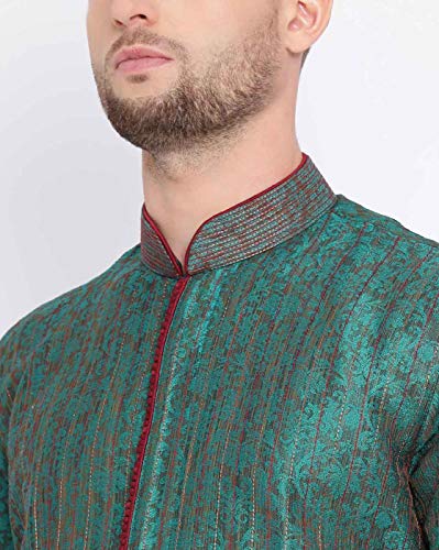 Image of Sanwara Men's Woven Designer Silk Kurta