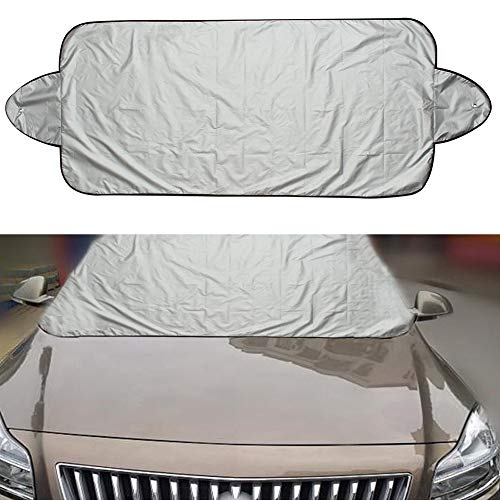 Preisvergleich Produktbild Autoscheibenabdeckung Frontscheibenabdeckung Sonnenschutz Scheibenabdeckung Auto Windschutzscheibe Sonnenschutz UV-Schutz Abdeckung Sonnenblende Frontscheibe Frostabdeckung Schwarz und Silber