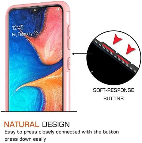 Galaxy A20/A30/A50 Case w[Tempered Glass Screen Protector] Girls Women Glitter Bling Sparkle Defender Heavy Duty Protective Phone Cover Cases Compatible Samsung for Galaxy A20/A30/A205U - Rose Gold