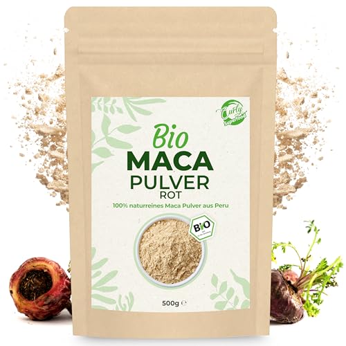 Curly Superfood Rotes Maca Pulver Bio 500g - 100% Bio Maca Rot au...