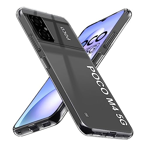 Image of Fashionury Crystal Clear Case for Poco M5 / Poco M4 5G | Yellowing Resistance | Transparent TPU Silicone | Raised Camera Lips | Slim Transparent Cover