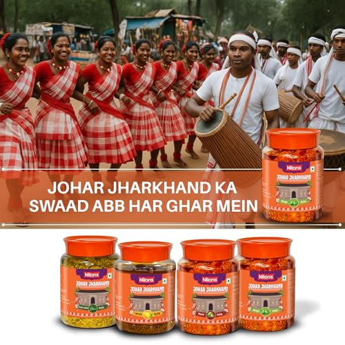 Image of Nilon's Johar Jharkhand Mango Pickle (475g) Homemade Aam Ka Aachar | Spicy & Tangy Pickle in Authentic Jharkhand Style with Raw Mango, Mustard Oil & Spices with No Added Artificial Colour