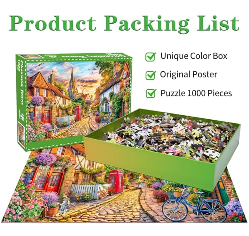 Puzzle 1000 Teile für Erwachsene, klassisches Lernspiel-Charmante und schöne Stadt-Wunderschönes Dekoration Puzzle Geschenke – Ansicht 3