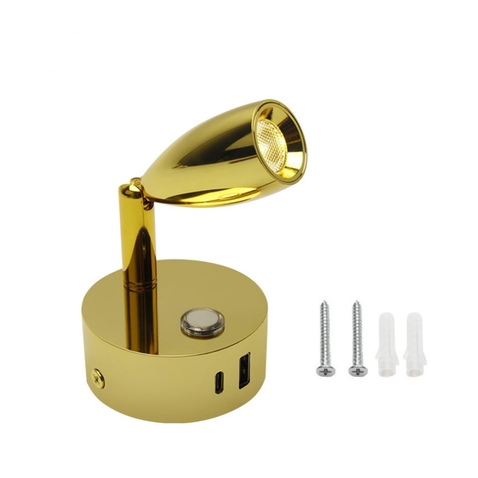 GDBAGKDQK Lámpara De Lectura For Caravana 12 V, Luz Pared Táctil For, Barco, Interruptor Atenuación Con 2 Cargadores USB, Remolque RV Luces Brillantes(Cool White 6000K,Golden)