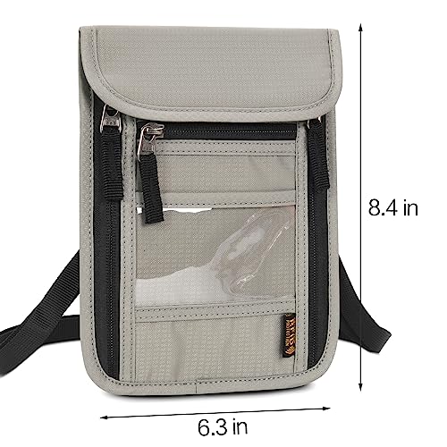Image of Neck Wallet Lightweight RFID Blocking Waterproof Travel Pouch Passport Wallets for Women Men