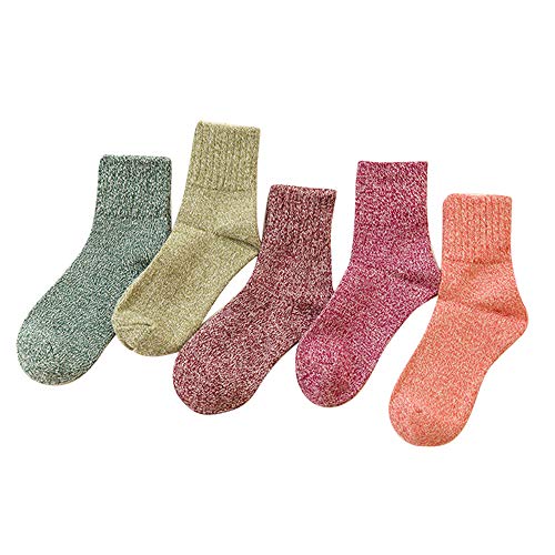Women Wool Socks Cashmere Thermal Warm Heavy Thick Boot Winter Fuzzy Long Socks for Cold Weather 5 Pack