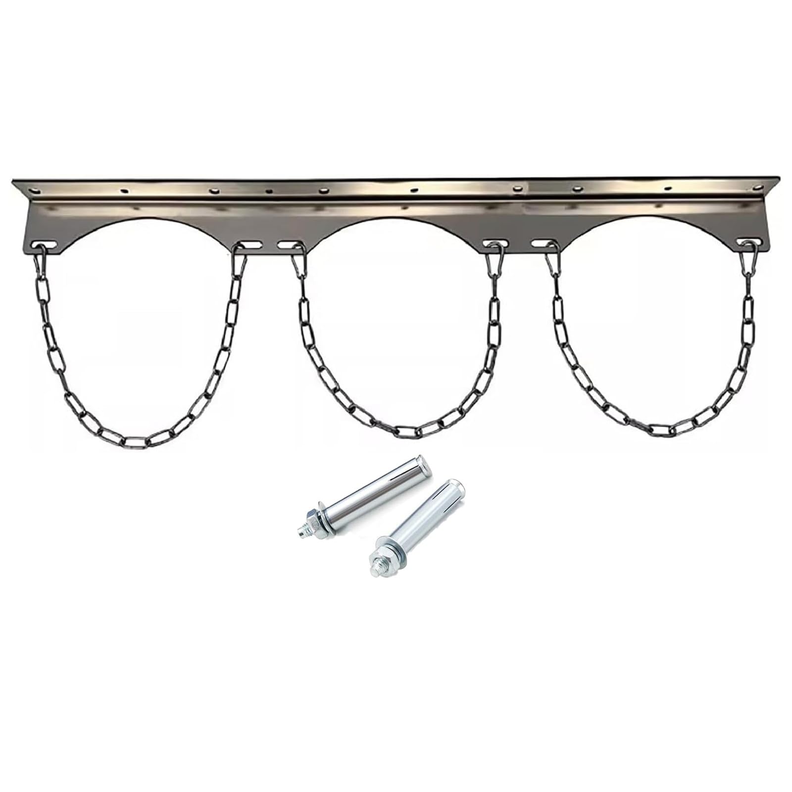 WXPGFEQ Stainless Steel Gas Cylinder Holder Wall Mounted, Oxygen/CO2 Tank Bracket for 8L-40L Cylinders, Adjustable Safety Chain for Industrial, Lab Use
