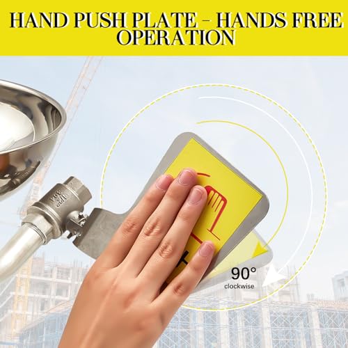 Image of Yaocom Eye Wash Station Stand up Emergency Pedestal Mounted Eyewash Station Adjustable Water Flow Hands Free Operation Stainless Steel Floor Mount Eyewash with Dual Spray Head and Pedal(Silver)