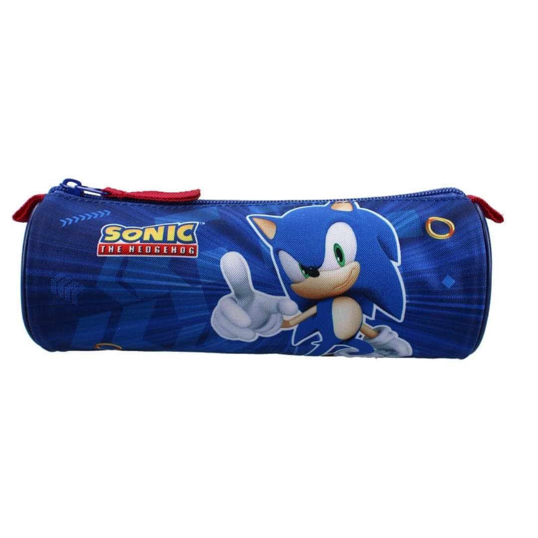 mybagstory - Pencil Case with 1 Compartments - Children - School - Kindergarten - Daycare - Girl - Size 21 cm - Gift Idea - Boy, Sonic - Blue, Classic