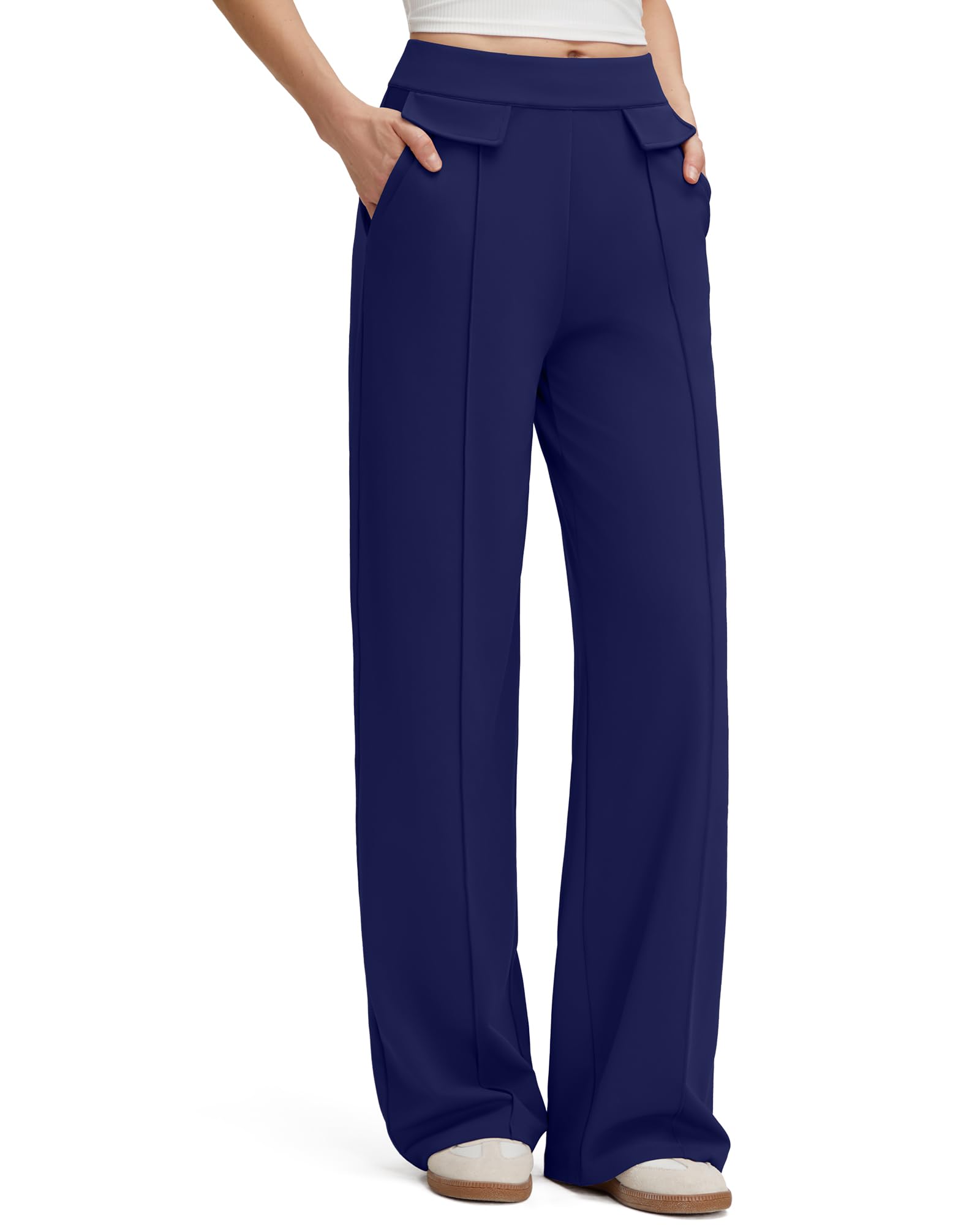 G4Free EverGoing Womens Wide Leg Pants High Waisted Yoga Pants Dressy Casual Trousers with Pockets