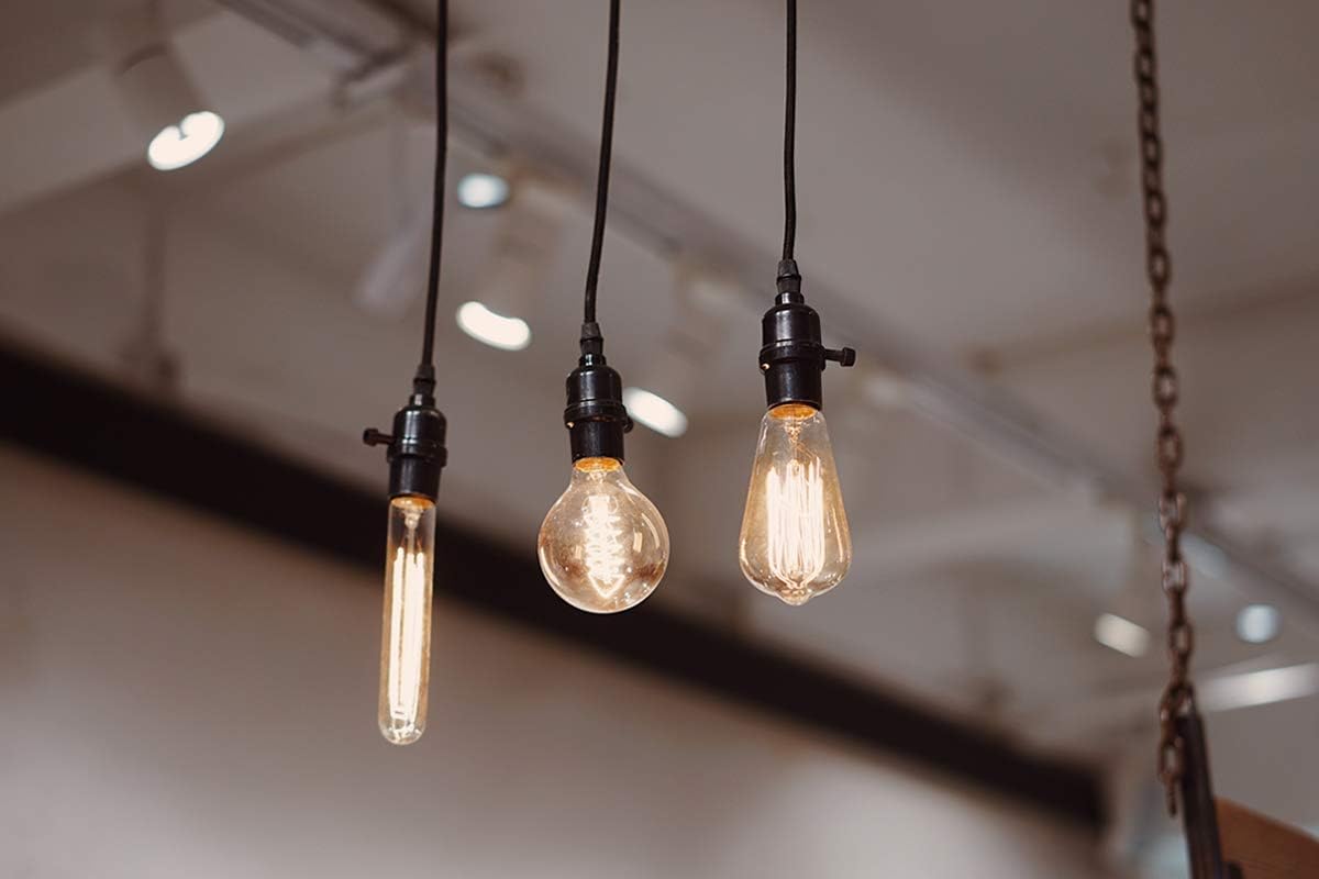 FanciBuy E27 Vintage Light Bulbs 40W, 2 Pack Dimmable Edison Screw Bulb, G80 Decorative Spiral Filament Bulbs, Warm White 2700K - Image 4