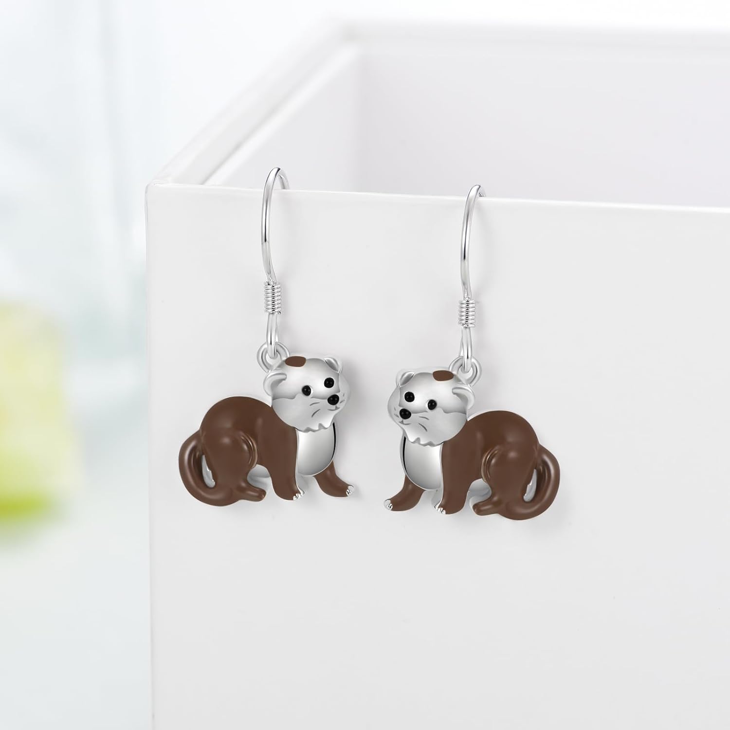Animals Dangle Earrings 925 Sterling Silver Possum/Ferret/Axolotl/Goat Earrings Cute Animal Jewelry Gifts for Women