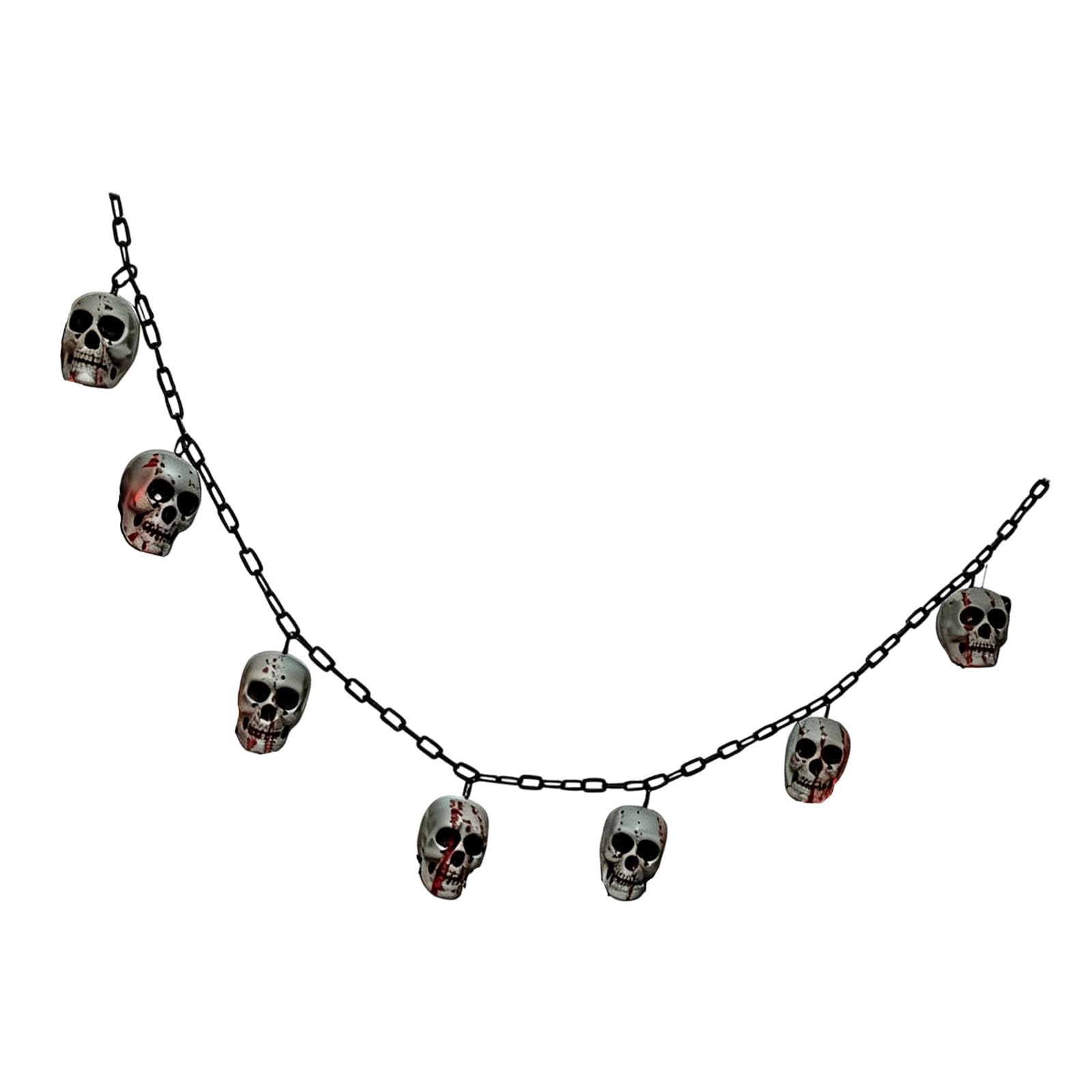 Tsophreniq Halloween Props Blood Covered Skeletons Head Chain for Indoor Outdoor Use Scary Parties Accessories Halloween Bloody Skull Chain