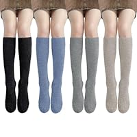 Kotashion Women's Fluffy Warm Knee-High Socks - Winter Fuzzy Thick Soft Long Cosy Thermal Ladies Socks for Girls - Christmas Birthday Gifts, Multipack