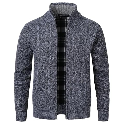 Harbrosrce Men's Fleece Lined Cardigan Cover