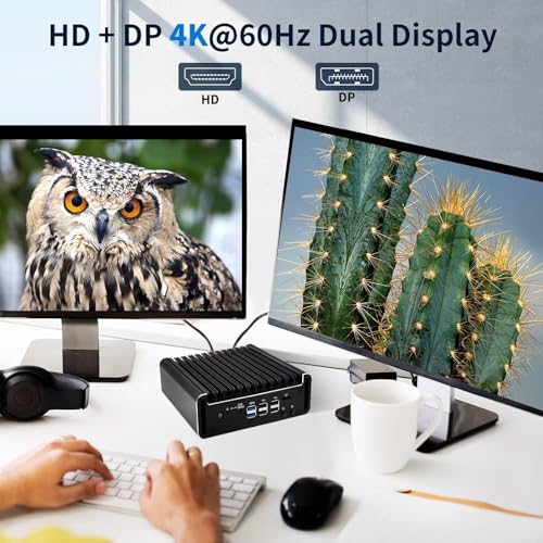 Image of Firewall Mini PC N150 (N100 Upgrade), DDR5 16GB RAM 256GB NVMe SSD, 4 x 2.5GbE i226V LAN Fanless Computer Hardware, Micro Router Appliance, AES-NI, OPNsense, 8USB Port, TF Card Slot