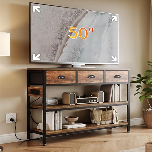 Recopilación de Sala Top 10. 49 JeeLeeko Credenza recibidor, Recibidor de Entrada Mueble con 3 Cajones y 3 Estantes, Mesa Consola con Tomacorrientes y Puertos USB, 120cm, para Sala, Recámara, Comedor, Soporte de...
