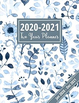 2020-2021 Two Year Planner : Watercolor Floral Print: 24 Month See It Bigger Planner with 2-Page Monthly Spreads and Notes Pages (2020-2021 A4 Diary)