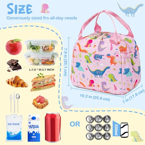 Image of CAMTOP Girls Lunch Box Kids Insulated Lunch Bag Kids Cute Lunchbox for Girls Loncheras Para Ninas