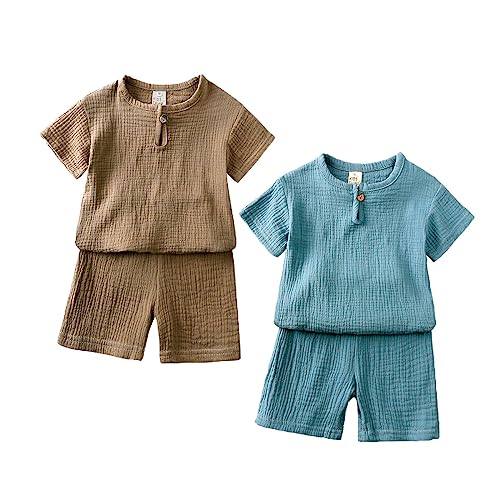 ACMEDE Babykleidung Set kurz 4er Stuck Baby Jungen Mädchen Kleidung Outfit...