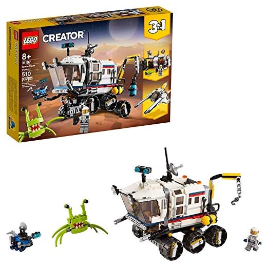LEGO Creator 3in1 Space Rover Explorer 31107 Building Toy for Kids Who Love Imaginative Play, Space and Exploration Adventures on Exotic Planets, New 2020 (510 Pieces)