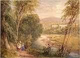 ARToPHIIU Pinturas Famosas Pinturas Murales Cuadro Moderno Lienzo Abadía de Bolton por David Cox para la Decoración de la Sala de Estar 60x90cm