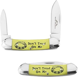 Old Ram Blade Manual Folding Split Joint Outdoor Hunting EDC Camping Canoe Knife (Yellow)