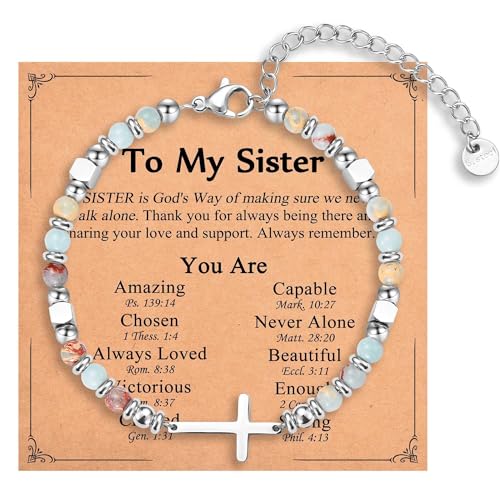 Image of Christian Gifts for Women Girls, Religious Cross Bracelet, Birthday Christmas Easter Baptism Confirmation First Communion Valentines Day Graduation Gifts for Her