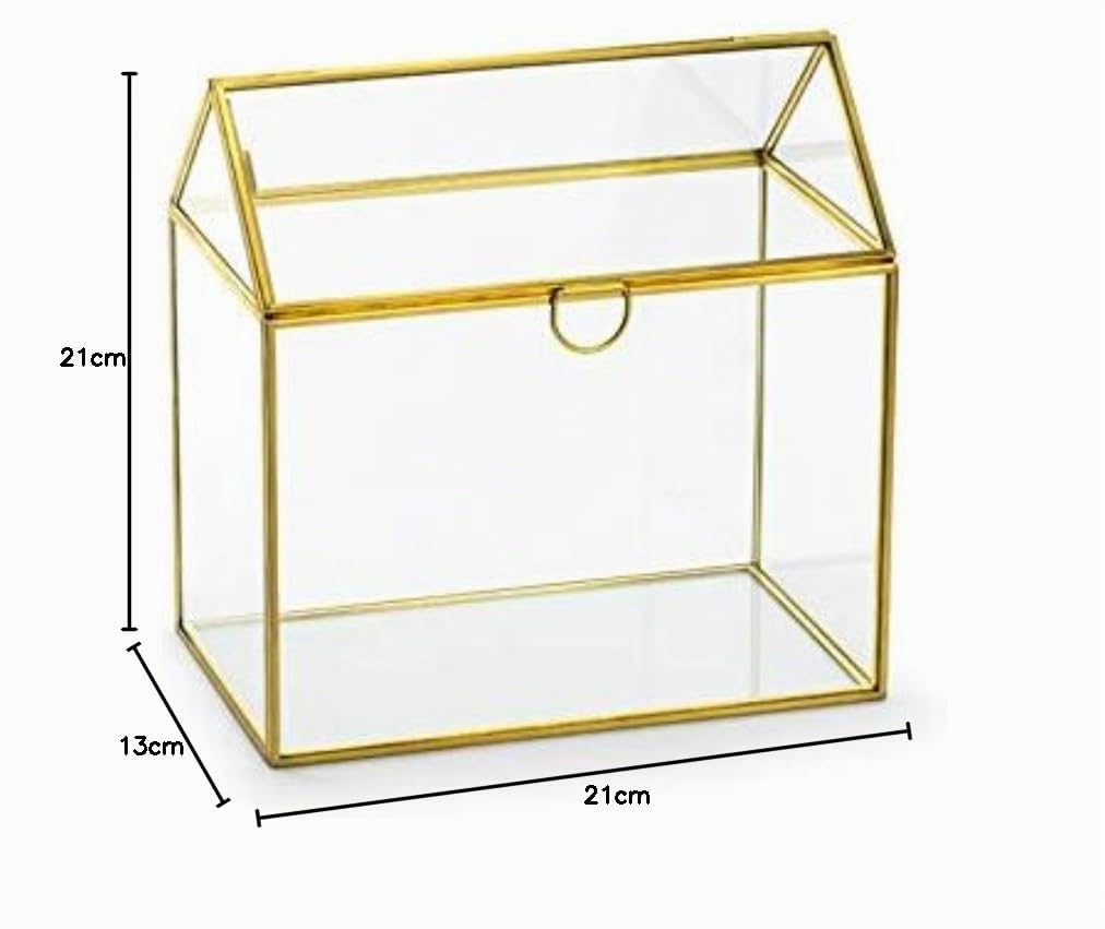 Urne Mariage en Verre et Or Personnalisable