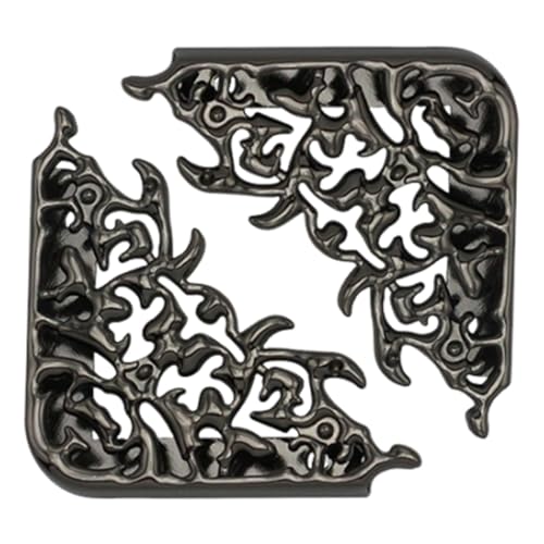 LearnLyrics Cubreesquinas para cuadernos, bolsillos metálicos, bolsos, bordes de clip, 2 piezas de molduras con bordes huecos, cuaderno triangular con tapas antiguas, esquinas de carpeta de triángulo