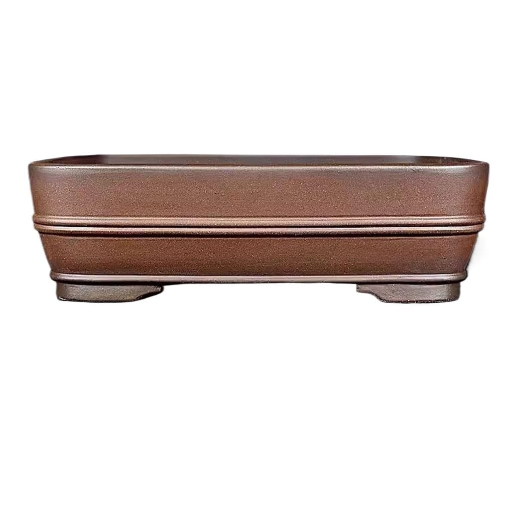 GELASIGE Flower Pots Planter 11 Inch Purple Clay Bonsai Planter Handmade Rectangular Purple Clay Pot Indoor Plant Planter Outdoor Flower Pots