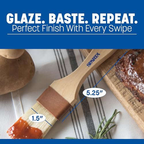 Image of SPARTA Kitchen Basting Brush - 4037300 Basting Brush for Cooking Flat Boar Bristle Brush, Hardwood Handle for Kitchens, Restaurants, Catering, High Heat Food Prep, 1.5in