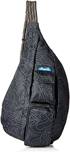 KAVU Rope Sling - Compact Lightweight Crossbody Bag - Black Topo