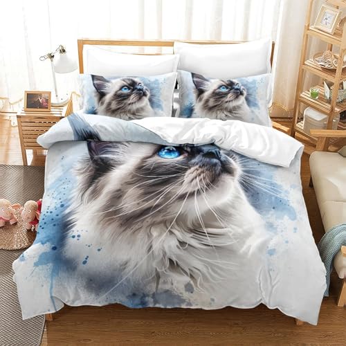 Parure housse de couette Le Chat Muppet 3D en microfibre premium de 260x220 cm - 2
