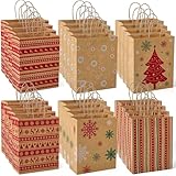 Switory 24 Pcs Gift Bags, 6 Style Small Paper Bags with Handles for Christmas Party New Ye...