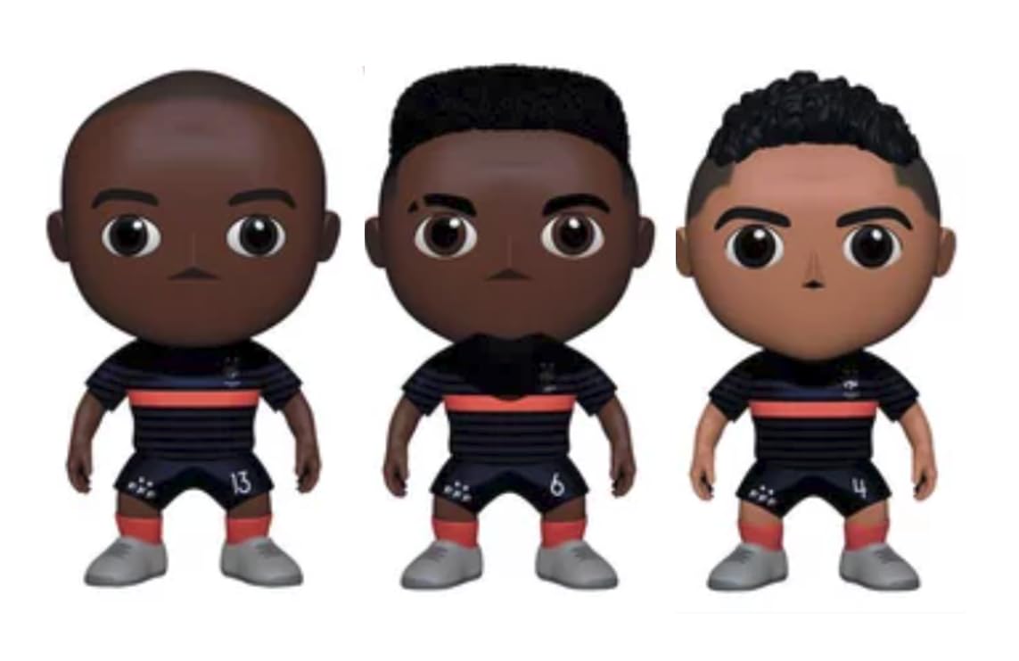 - Lot de 3 Figurines de Foot 10 cm, Equipe de France Champions du Monde 1998-2018 FFF - KANTE + Pogba + VARANE - Football 4+6+13 / EDF7