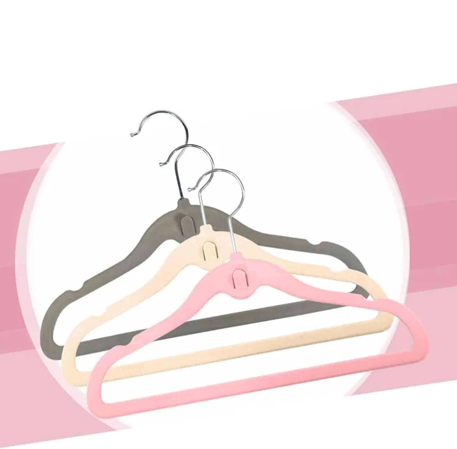 LYGXWJFC Anzug-Kleiderbügel, 10 Stück, rutschfeste Samt-Kleiderbügel, Schrank-Organizer für Kleidung, Kleiderschrank, platzsparendes Gestell für Mantel, Rock, Kleiderschrank-Organizer (Rosa)