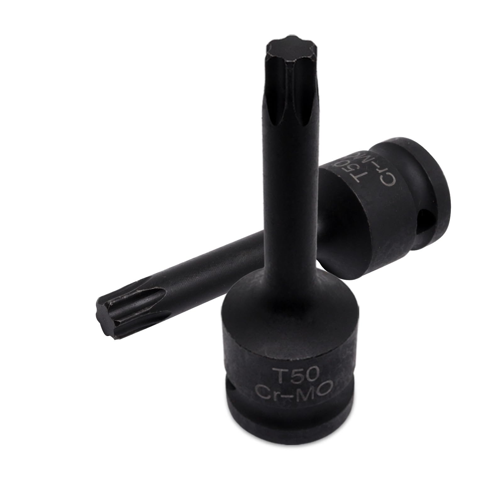 T50 Torx Bit Socket, Black Impact Bit Socket for Automotive Repair 1/2 Inch Square Drive, 3 Inch Long