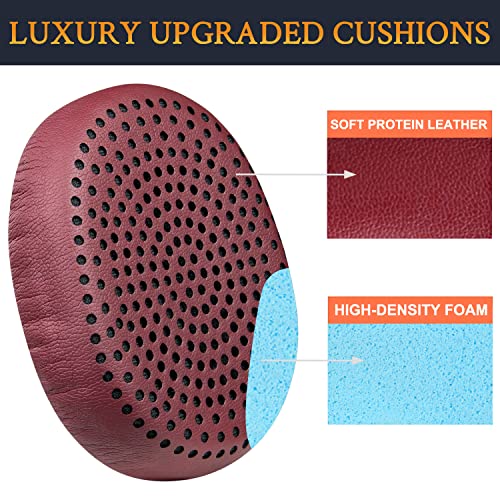 Image of SOULWIT Earpads Replacement for Skullcandy Riff, Riff2 Wired /Wireless On-Ear Headphones, Ear Pads Cushions with Softer Leather, Noise Isolation Foam (Red)