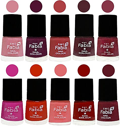 Image of ALL IN ONE (PACK OF 10), Long Lasting Glossy Nail Polish, 6 ml Each, All Vibrant Colours,02200