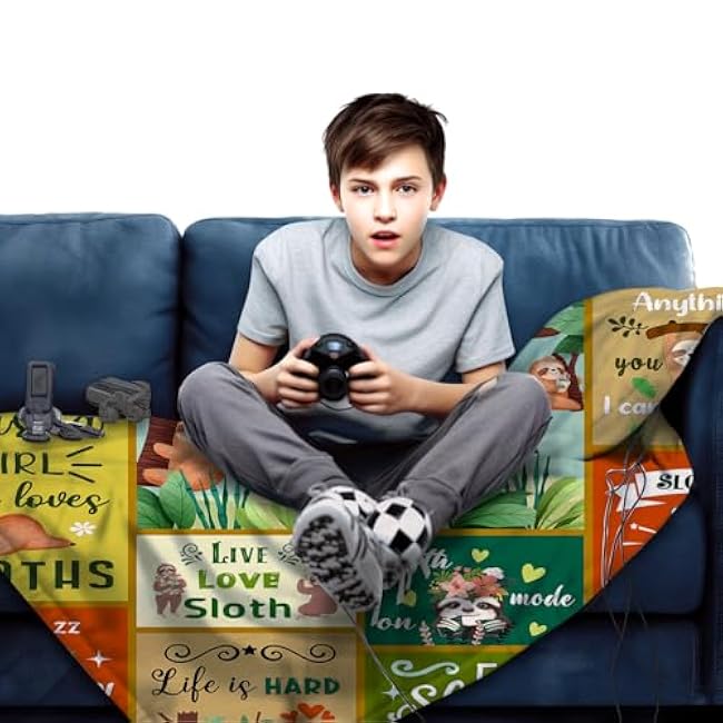 Sloth Blanket Gifts for Women,Cute Sloths Stuff Throw Blankets Best Christmas Birthday Gifts for Animal Lovers Girl Adults Kids 50x40