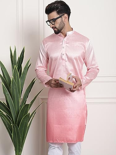 Image of SOJANYA (Since 1958 Men's Jacquard Silk Woven Design Long Kurta