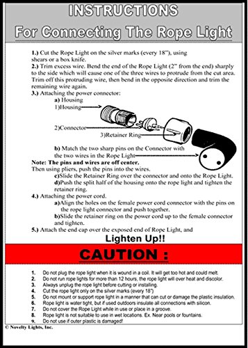 Novelty Lights Rl-Am-150-Sp Incandescent Rope Light Spool, 150', Custom Cuttable, 1/2" Diameter, 120 Volt #TOP2
