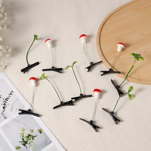 50 Pinzas para el cabello en forma de brote de frijol miniatura 3