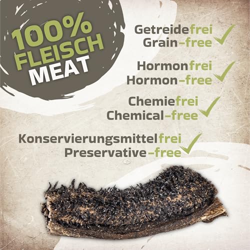 Rinderpansen für Hunde 1 kg (ca. 35–40 Stück) | Natürliche Kausnacks | Luftgetrocknet & getreidefrei | Hypoallergen & fettarm | Welpen & ausgewachsene Hunde geeignet